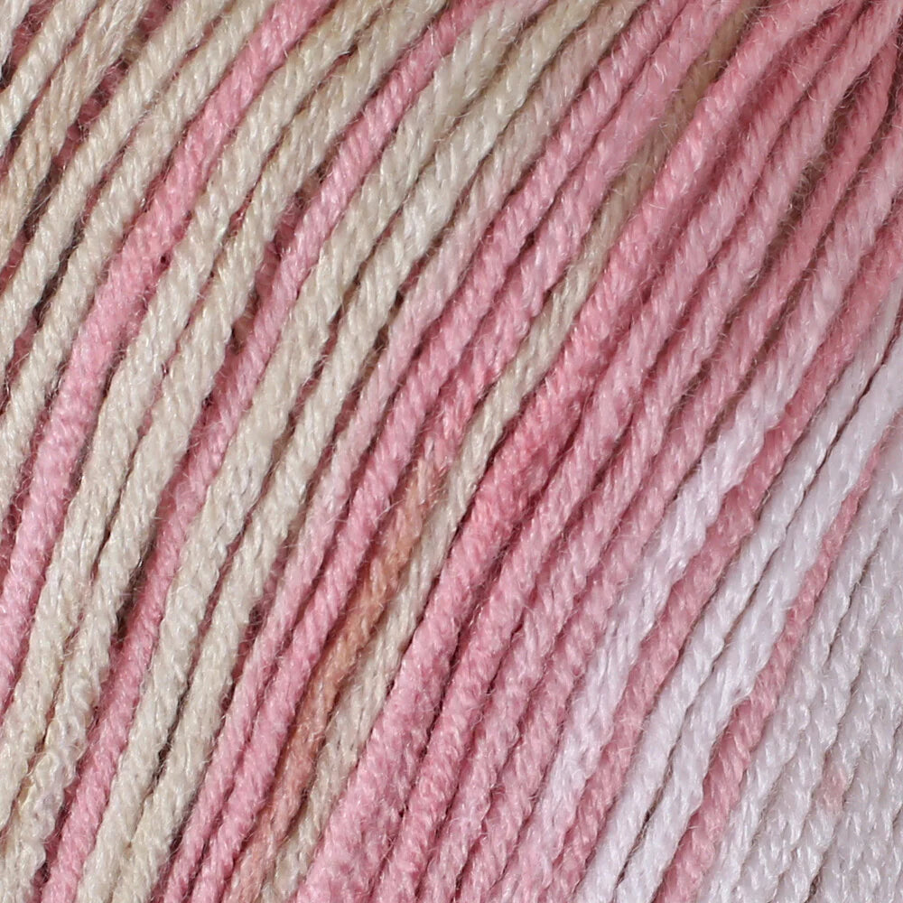 Adore Dream Anti Pilling Variegated Yarn - Light Pink/Dark Pink/Light brown