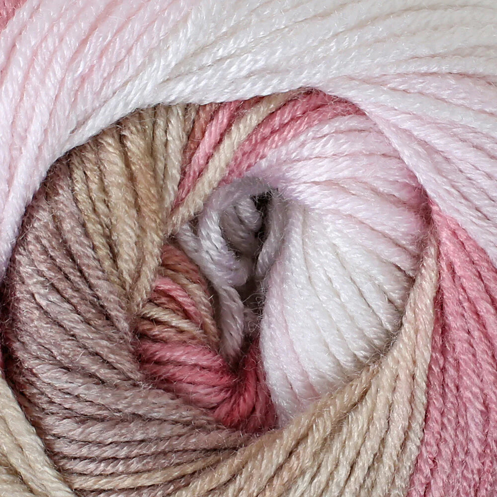 Adore Dream Anti Pilling Variegated Yarn - Light Pink/Dark Pink/Light brown