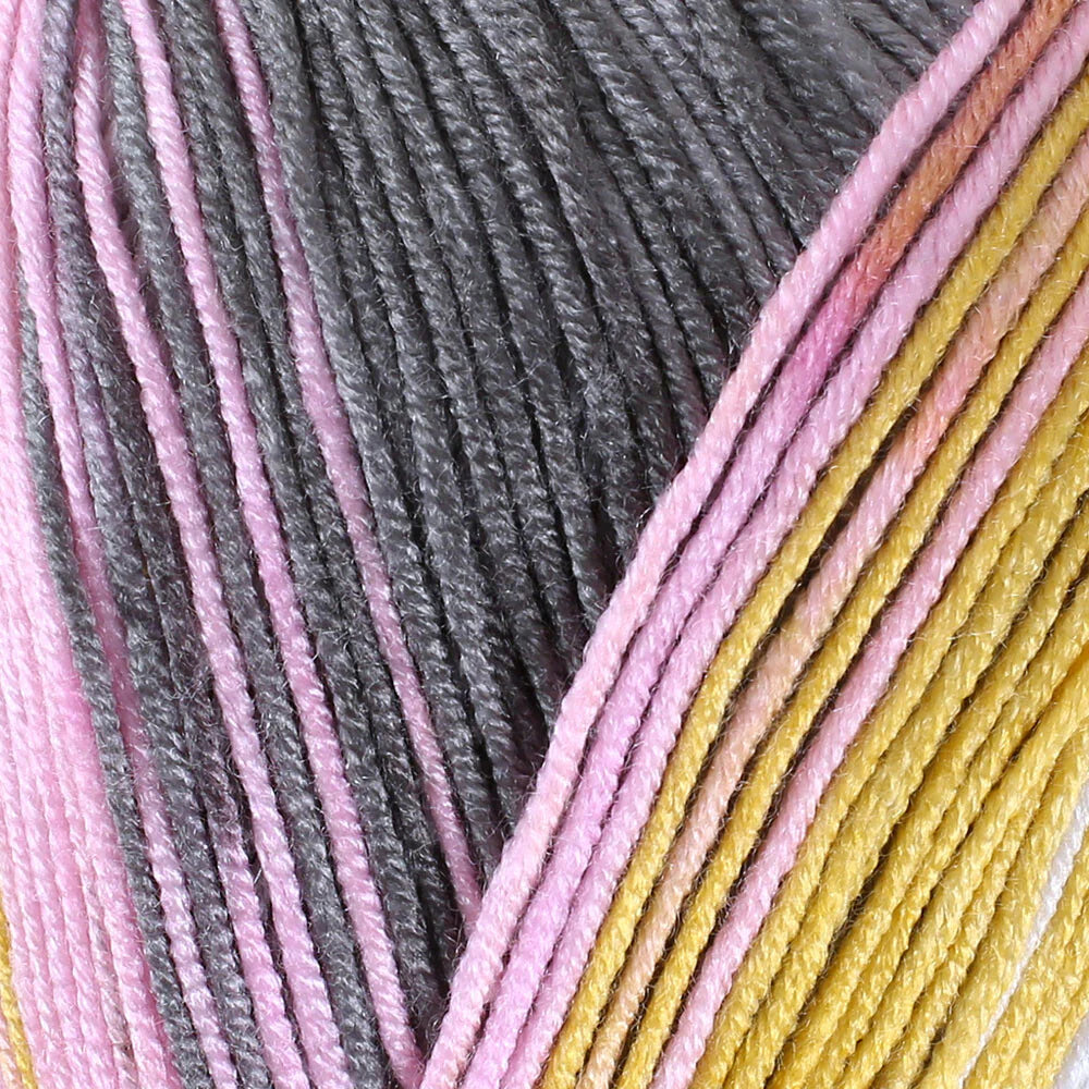 Adore Dream Anti Pilling Variegated Yarn- Mustard/Grey/Pink